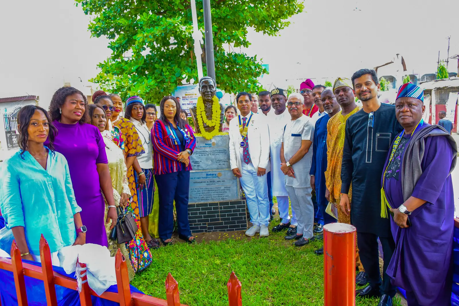 Members of the Rotary Club of Lagos - Palm Grove Estate gathered together at Patel Park in Ilupeju.